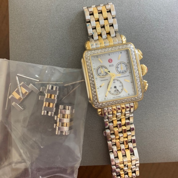 Two Tone Michele Deco Watch main image 5
